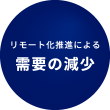 リモート化推進による需要の減少